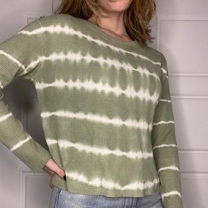 Sage green waffle knit tee from ANTHROPOLOGIE